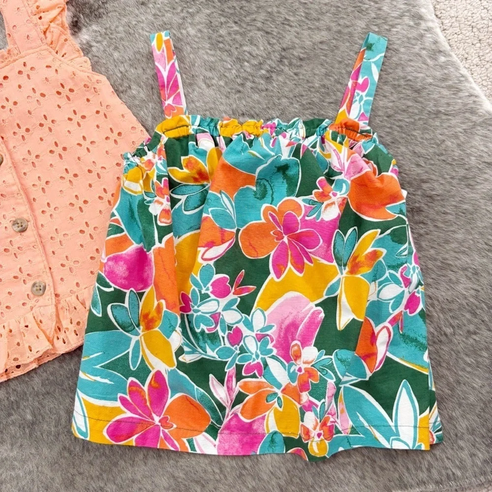NWT Little Lass Eyelet and Carters Tropical Tops 3T